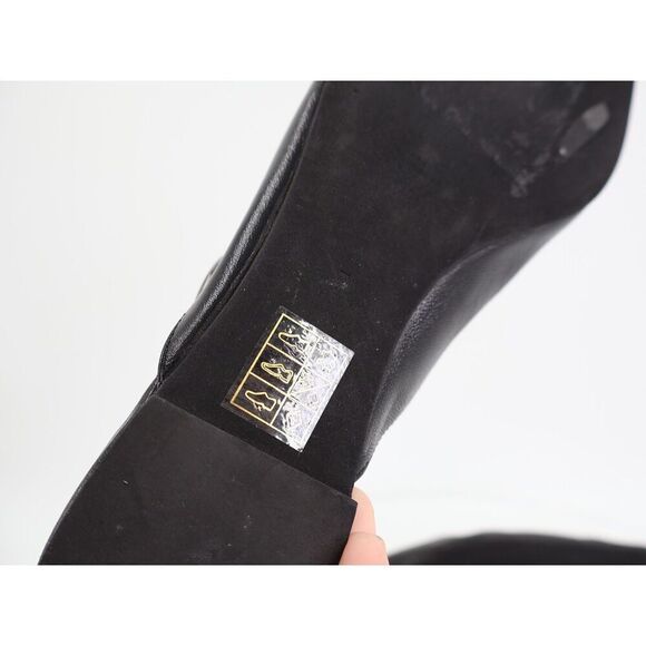 Jeffrey Campbell Scone Slingback Pointed Toe Flat Black Leather Size 7 Buckle - Picture 9 of 12